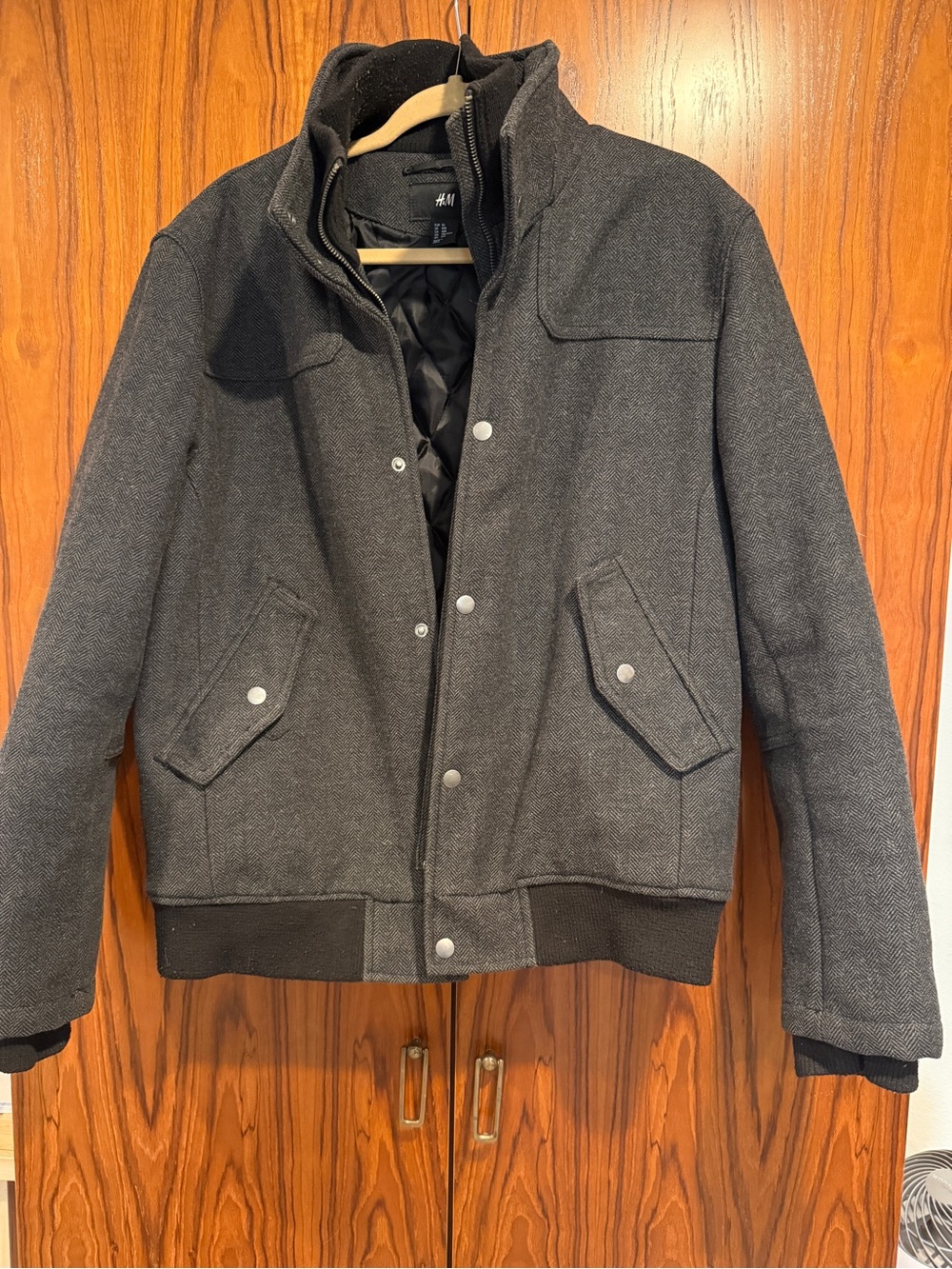 H&M Men's Wool Blend Bomber Coat 40R